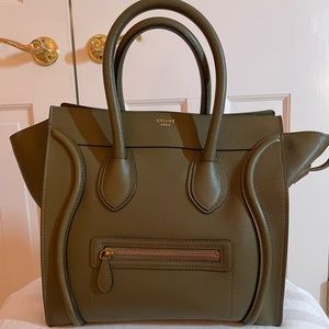 Celine Mini Luggage Handbag in Green